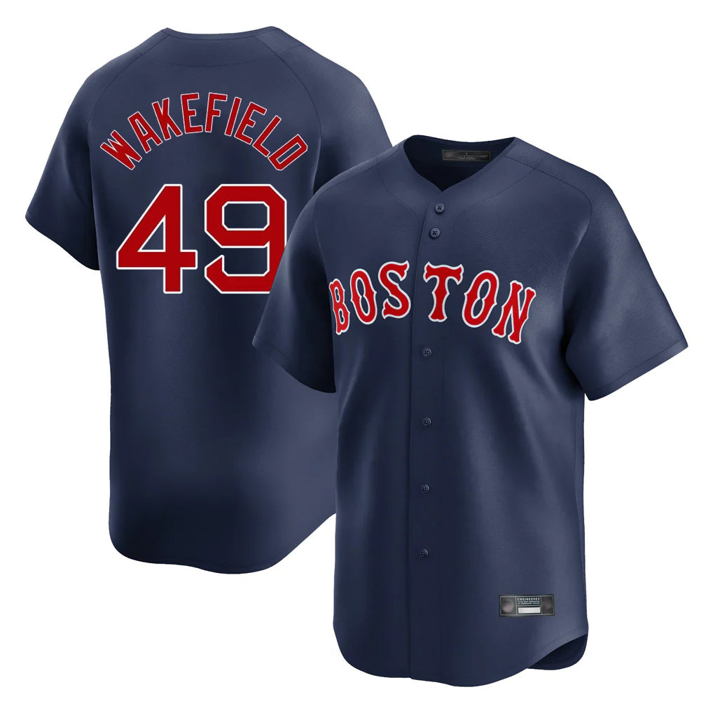 Kooe B.Red Sox #49 Tim Wakefield Player Navy Limited Home Game Stitched Jerseys