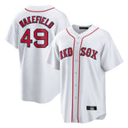 Kooe B.Red Sox #49 Tim Wakefield Player White Home Game Stitched Jerseys