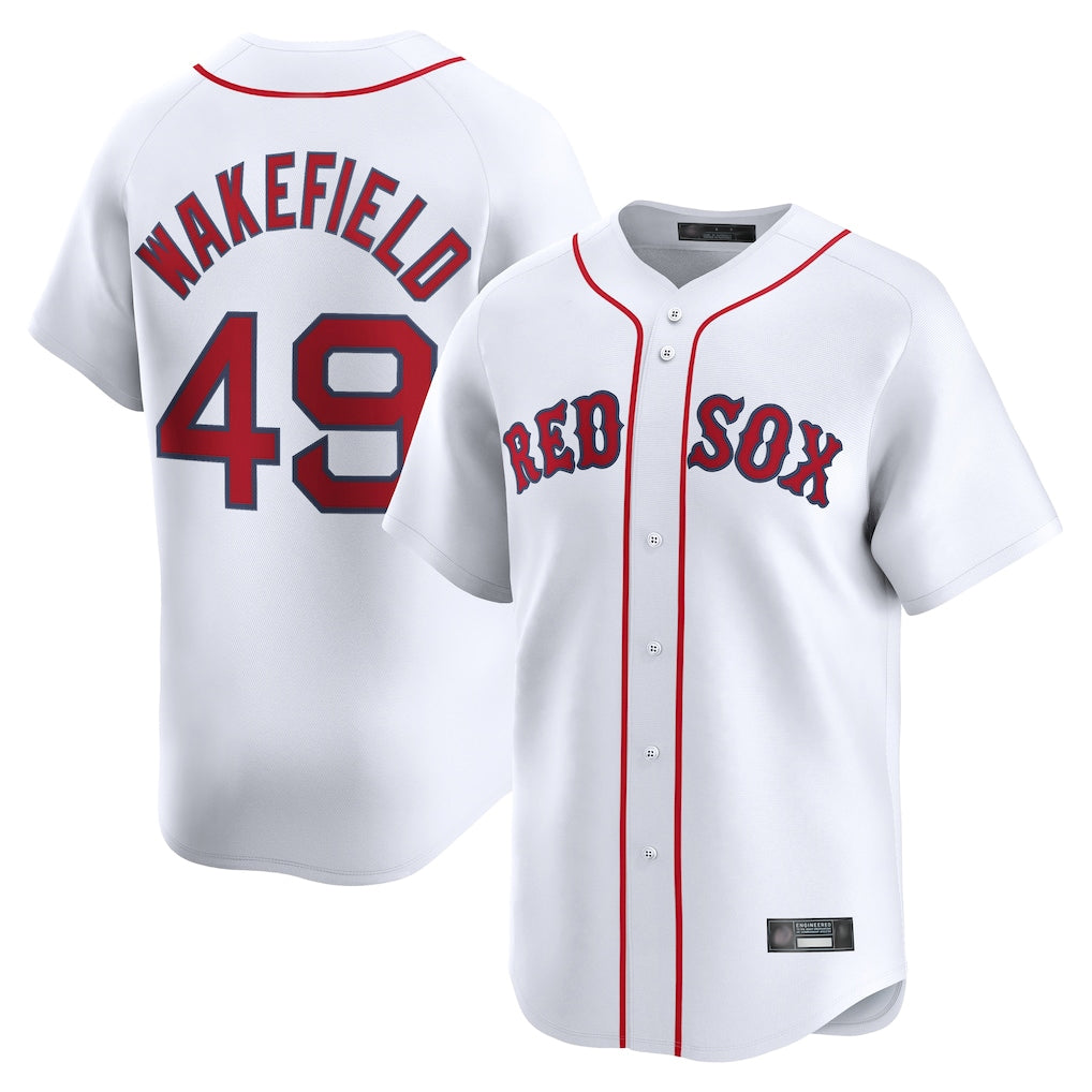 Kooe B.Red Sox #49 Tim Wakefield Player White Limited Home Game Stitched Jerseys