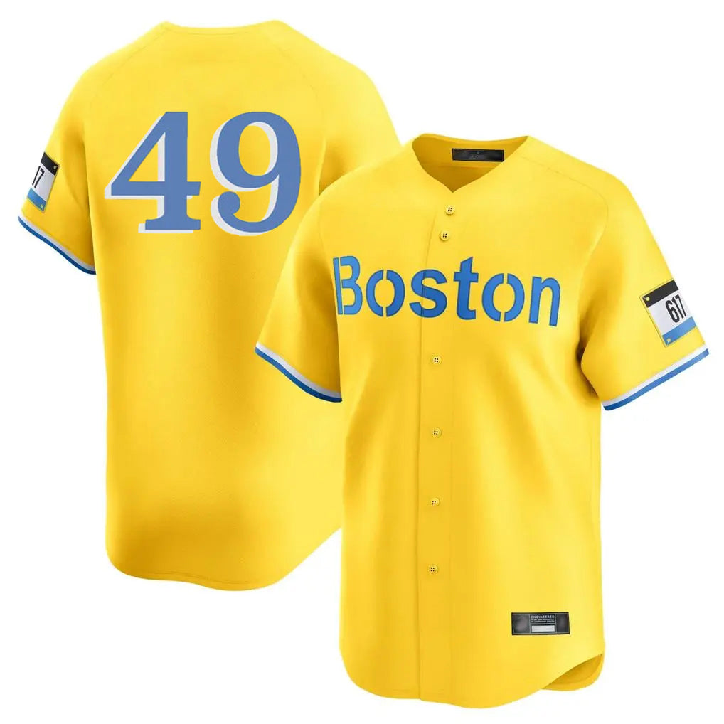 Kooe B.Red Sox #49 Tim Wakefield Player Yellow Limited Home Game Stitched Jerseys