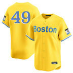 Kooe B.Red Sox #49 Tim Wakefield Player Yellow Limited Home Game Stitched Jerseys