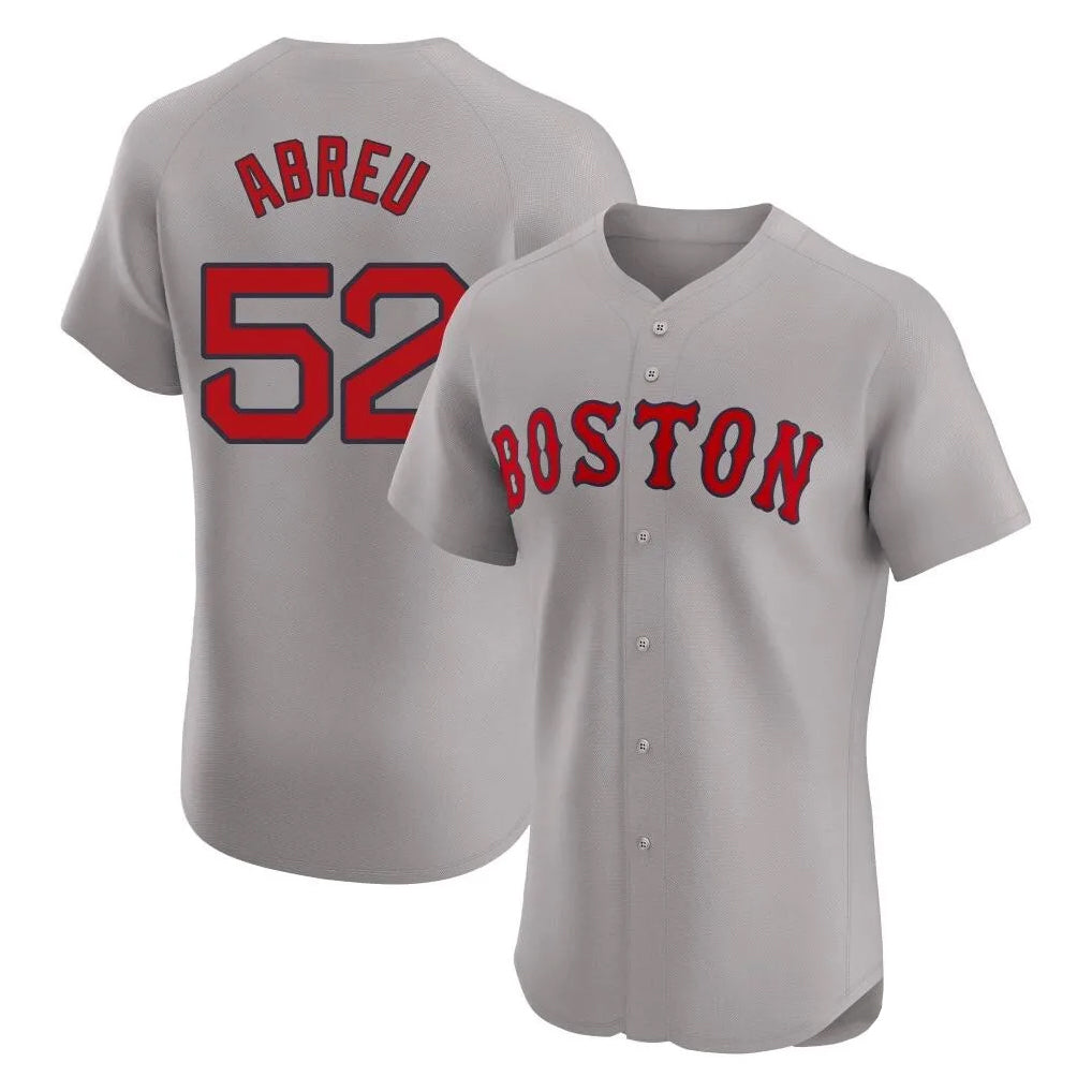 Kooe B.Red Sox #52 Wilyer Abreu Player Gray Road Limited Elite Home Game Stitched Jerseys