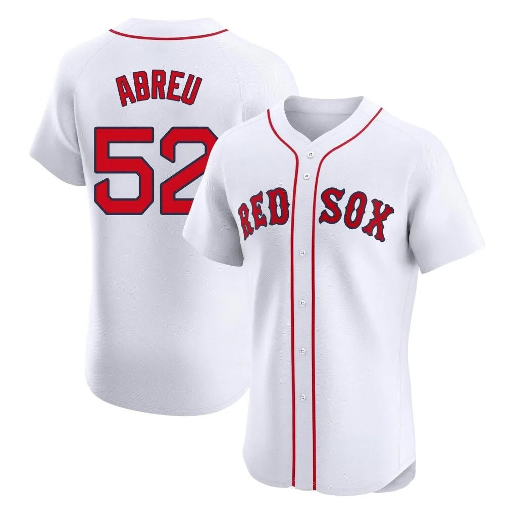 Kooe B.Red Sox #52 Wilyer Abreu Player White Limited Elite Home Game Stitched Jerseys
