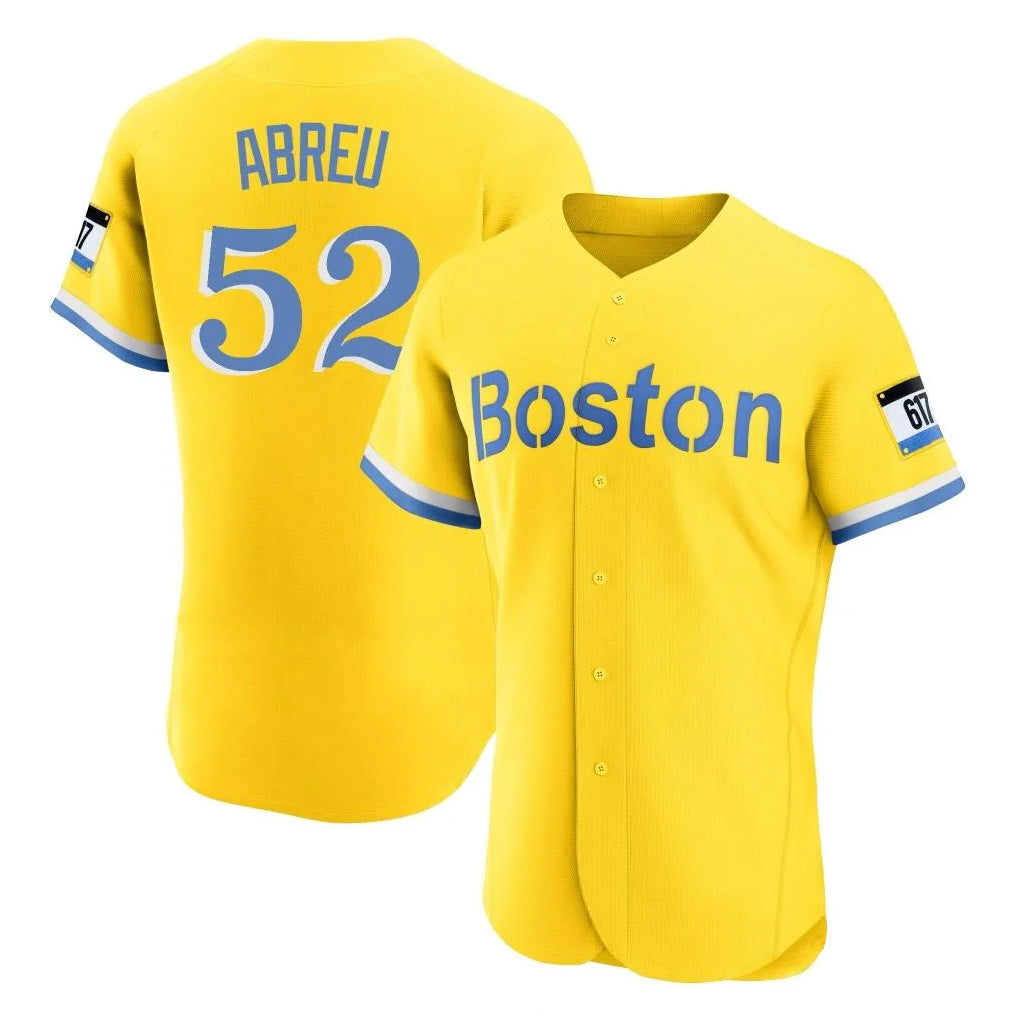 Kooe B.Red Sox #52 Wilyer Abreu Player Yellow Limited Elite Home Game Stitched Jerseys