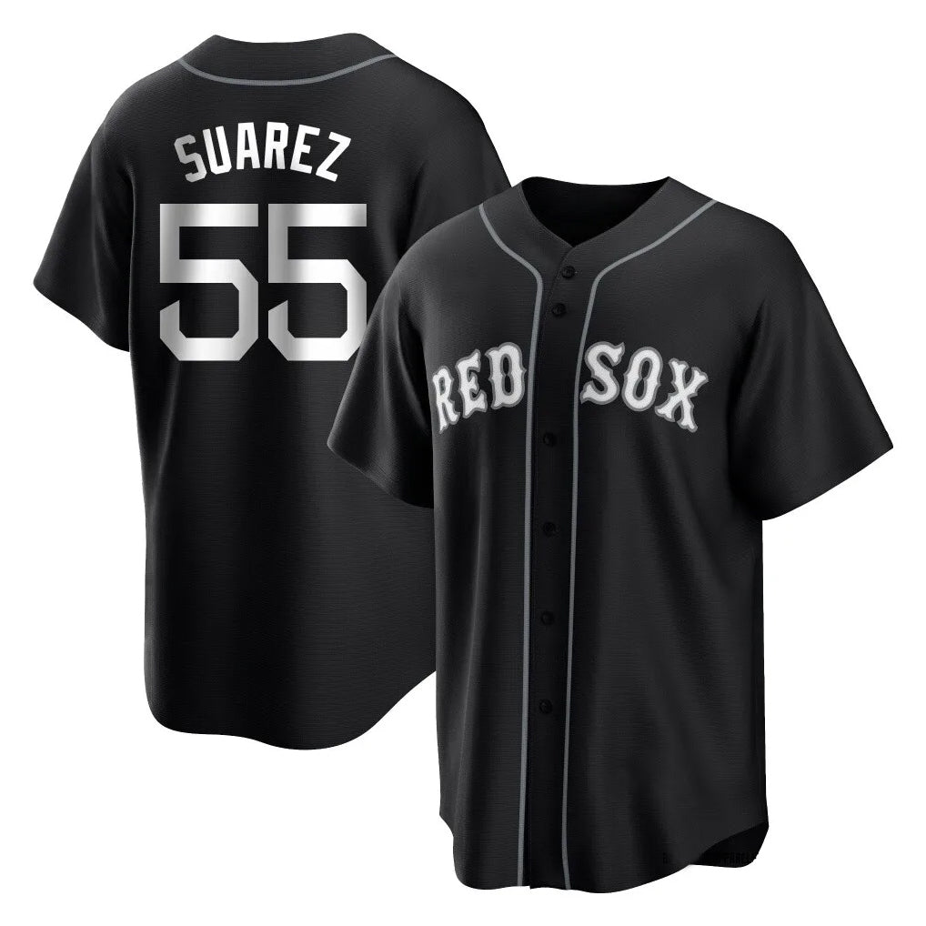 Kooe B.Red Sox #55 Ranger Su¨¢rez Player Black Home Game Stitched Jerseys