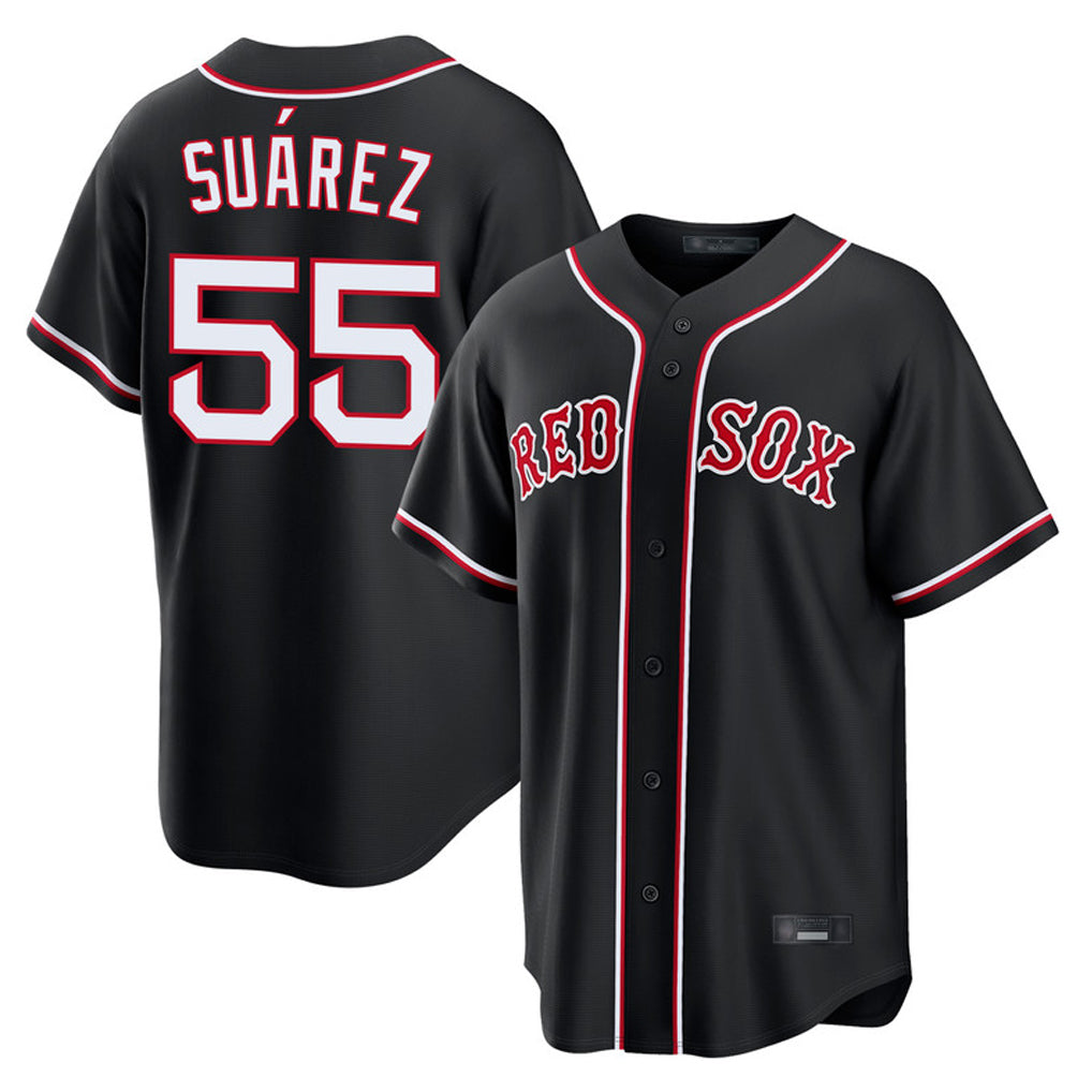 Kooe B.Red Sox #55 Ranger Su¨¢rez Player Black Out Home Game Stitched Jerseys