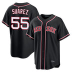 Kooe B.Red Sox #55 Ranger Su¨¢rez Player Black Out Home Game Stitched Jerseys