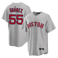 Kooe B.Red Sox #55 Ranger Su¨¢rez Player Gray Road Home Game Stitched Jerseys