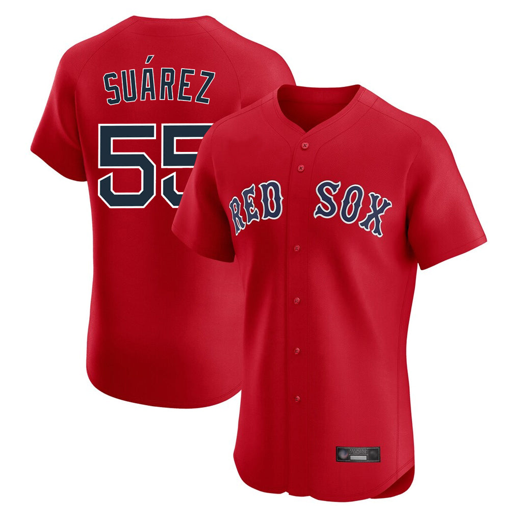 Kooe B.Red Sox #55 Ranger Su¨¢rez Player Red Limited Elite Home Game Stitched Jerseys
