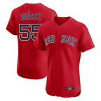 Kooe B.Red Sox #55 Ranger Su¨¢rez Player Red Limited Elite Home Game Stitched Jerseys