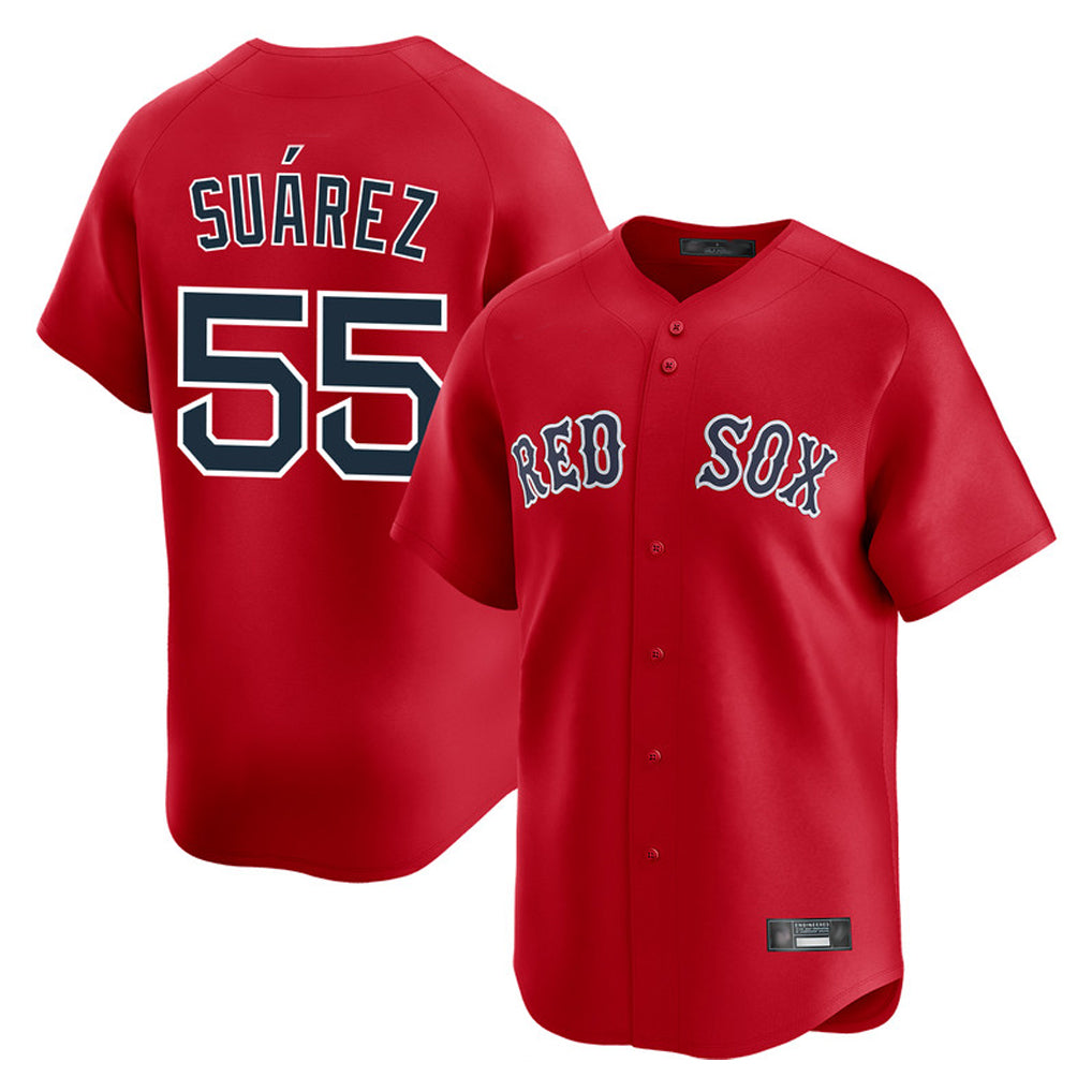 Kooe B.Red Sox #55 Ranger Su¨¢rez Player Red Limited Home Game Stitched Jerseys