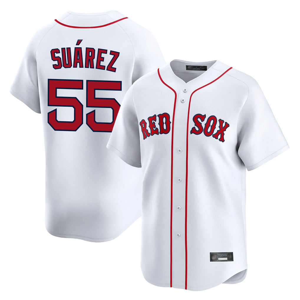 Kooe B.Red Sox #55 Ranger Su¨¢rez Player White Limited Home Game Stitched Jerseys