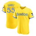 Kooe B.Red Sox #55 Ranger Su¨¢rez Player Yellow Limited Elite Home Game Stitched Jerseys