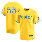 Kooe B.Red Sox #55 Ranger Su¨¢rez Player Yellow Limited Home Game Stitched Jerseys