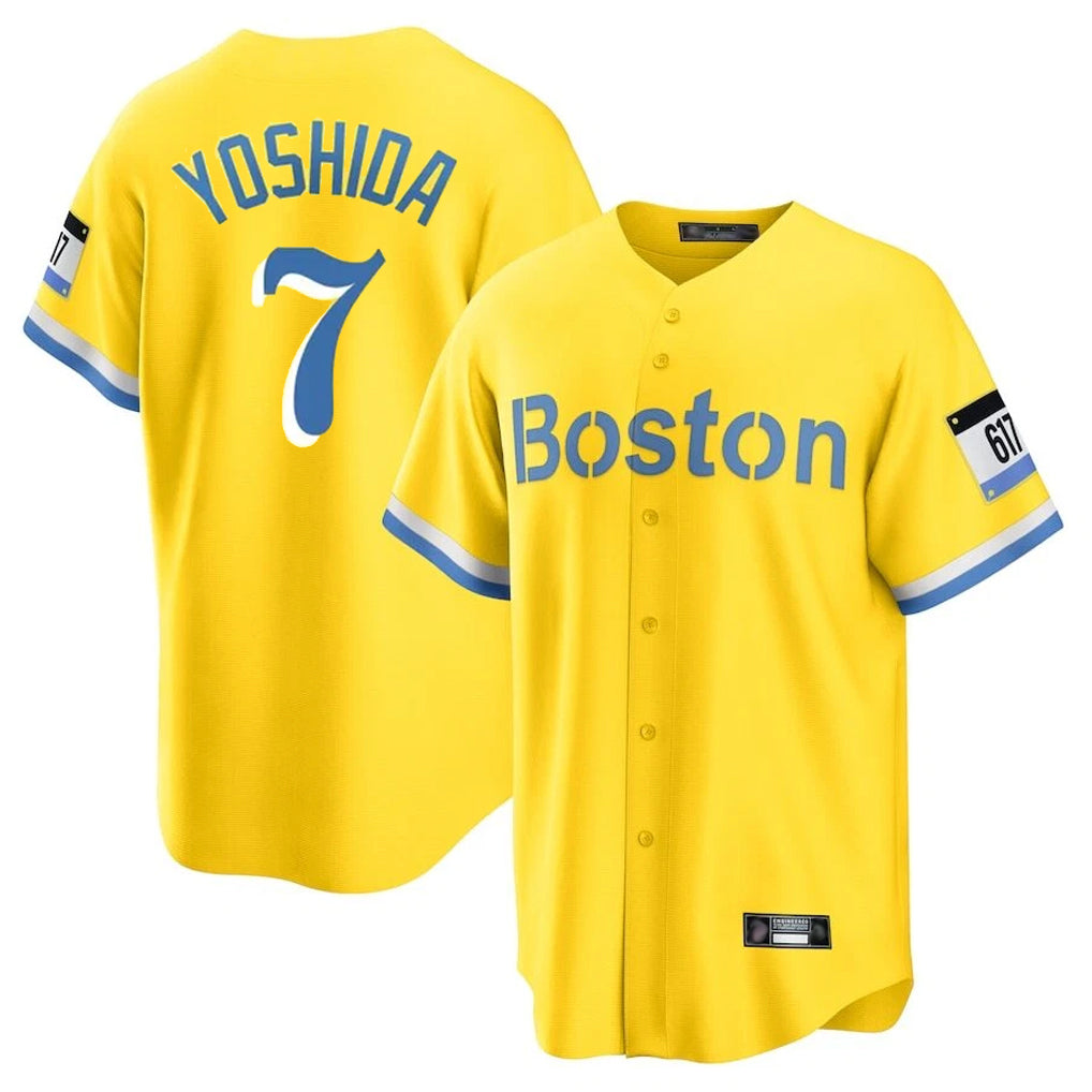 Kooe B.Red Sox #7 Masataka Yoshida Player Yellow Home Game Stitched Jersey