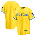 Kooe B.Red Sox Blank Player Yellow Home Game Stitched Jerseys