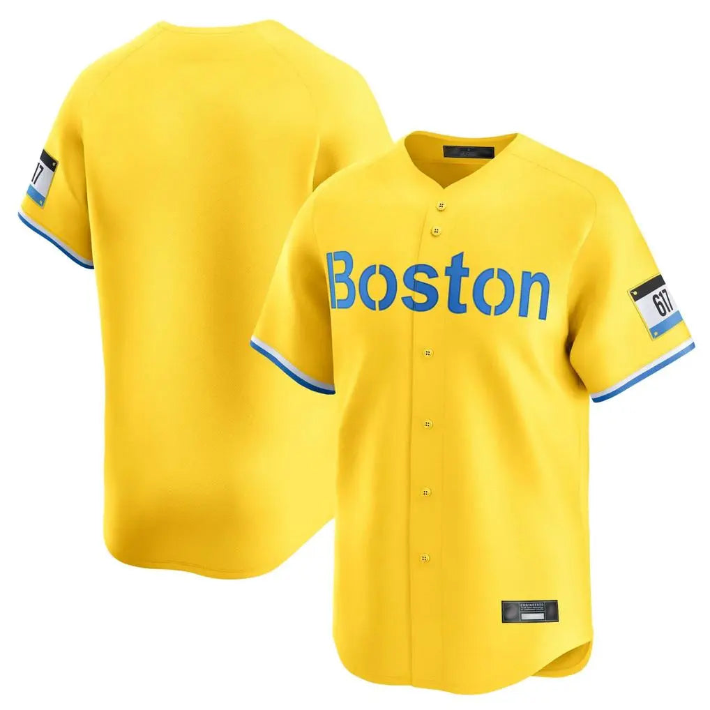 Kooe B.Red Sox Blank Player Yellow Limited Home Game Stitched Jerseys