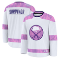 Kooe B.Sabres White Hockey Fights Cancer Survivor Practice Stitched Jerseys