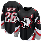Kooe B.Sabres #26 Rasmus Dahlin Black Alternate Captain Patch Breakaway Stitched Jerseys