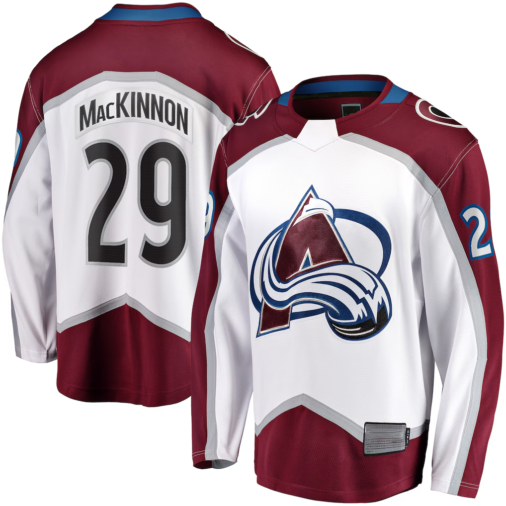 Kooe C.Avalanche #29 Nathan MacKinnon White Breakaway Jerseys