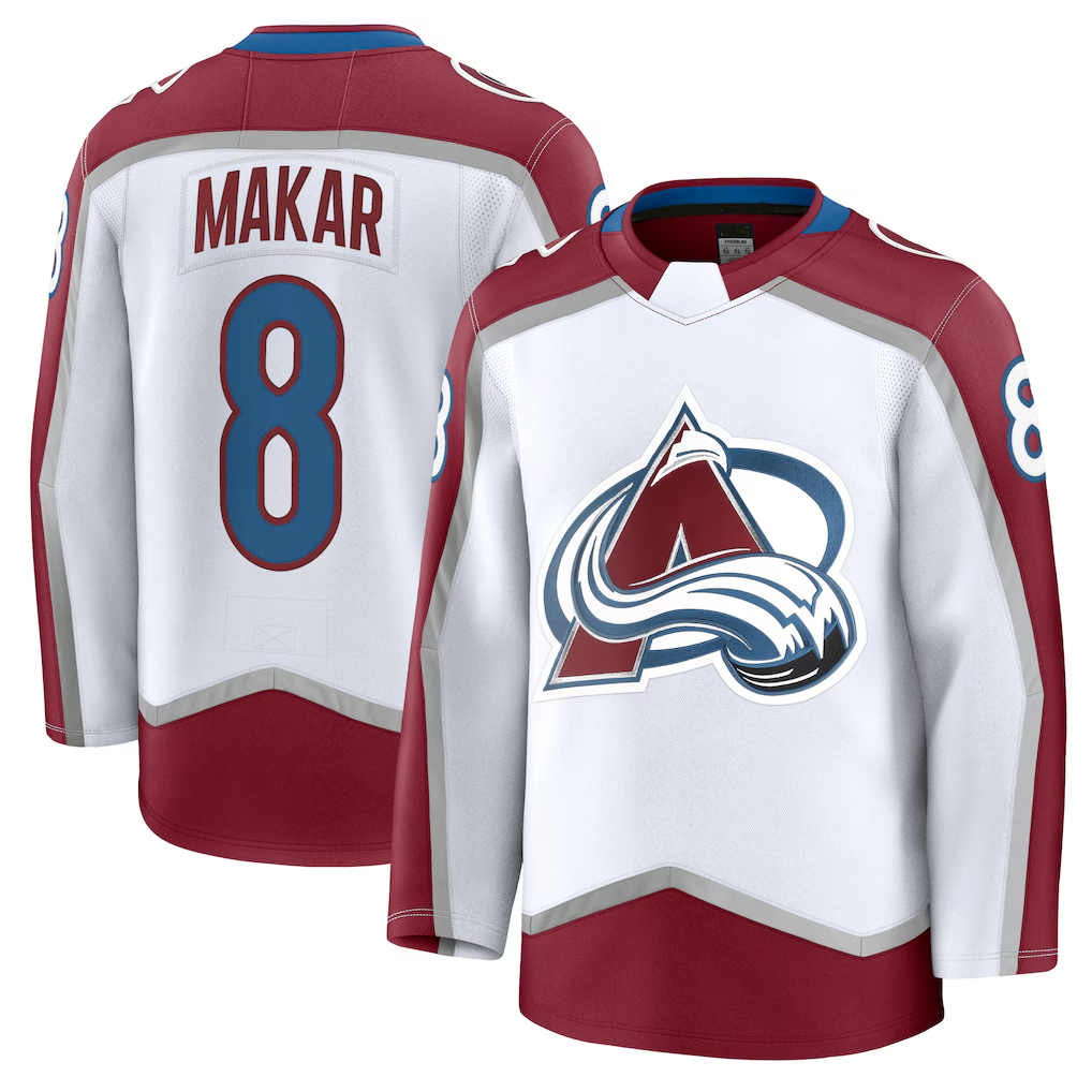 Kooe C.Avalanche #8 Cale Makar White Away Premium Jerseys