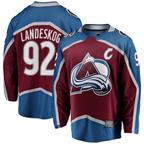 Kooe C.Avalanche #92 Gabriel Landeskog Burgundy Captain Patch Home Breakaway Jerseys
