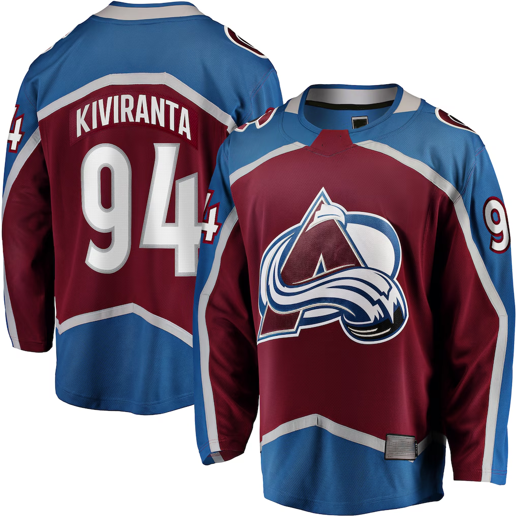 Kooe C.Avalanche #94 Joel Kiviranta Maroon Home Premier Breakaway Player Jerseys