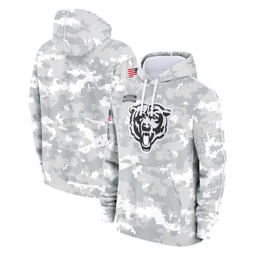 Kooe C.Bears Arctic Camo Salute to Service Pullover Hoodies Limited Blank Player Stitched Jerseys