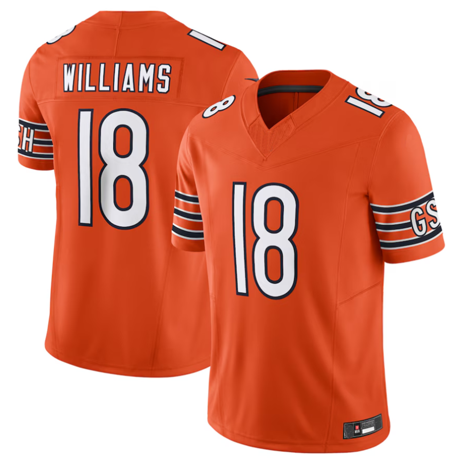 Kooe C.Bears #18 Caleb Williams Orange Vapor F.U.S.E. Limited Jersey Player Stitched Jerseys