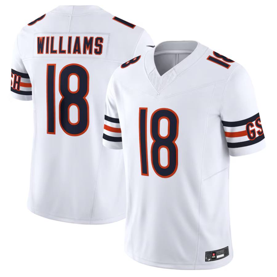 Kooe C.Bears #18 Caleb Williams White Vapor F.U.S.E. Limited Jersey Player Stitched Jerseys