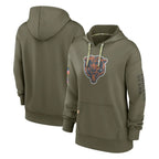 Kooe C.Bears Olive Salute to Service Pullover Hoodies Blank Player Stitched Jerseys