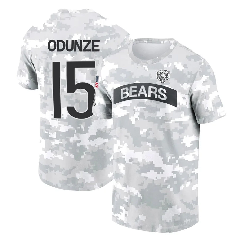 Kooe C.Bears #15 Rome Odunze Player Arctic Camo Salute to Service Performance T-Shirt Limited Stitched Jerseys
