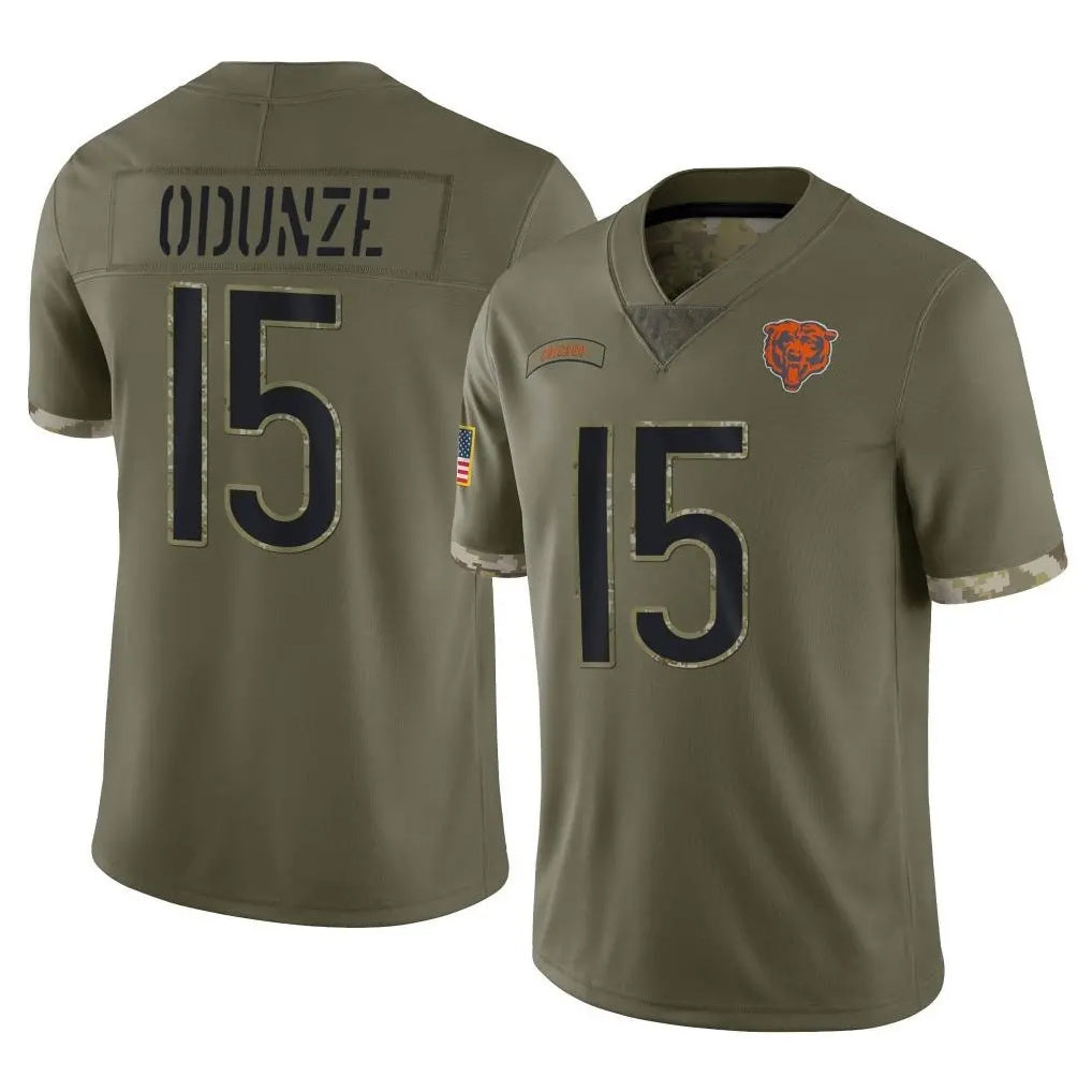 Kooe C.Bears #15 Rome Odunze Player Olive Salute to Service Limited Game Stitched Jerseys