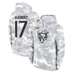 Kooe C.Bears #17 Tyson Bagent Player Arctic Camo Salute to Service Pullover Hoodies Limited Stitched Jerseys