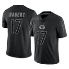 Kooe C.Bears #17 Tyson Bagent Player Black REFLECTIVE Limited Game Stitched Jerseys