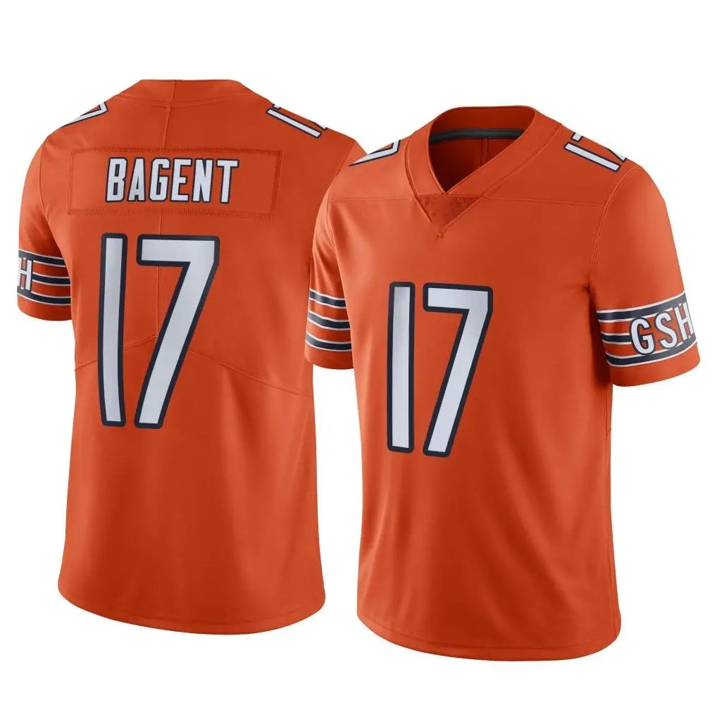 Kooe C.Bears #17 Tyson Bagent Player Orange Alternate Vapor Limited Home Game Stitched Jerseys