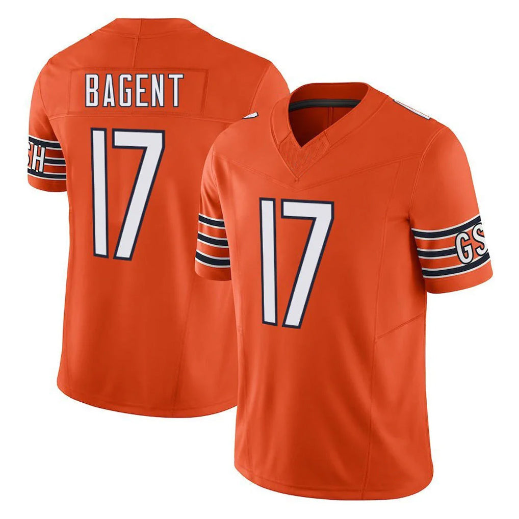 Kooe C.Bears #17 Tyson Bagent Player Orange Vapor F.U.S.E. Limited Home Game Stitched Jerseys