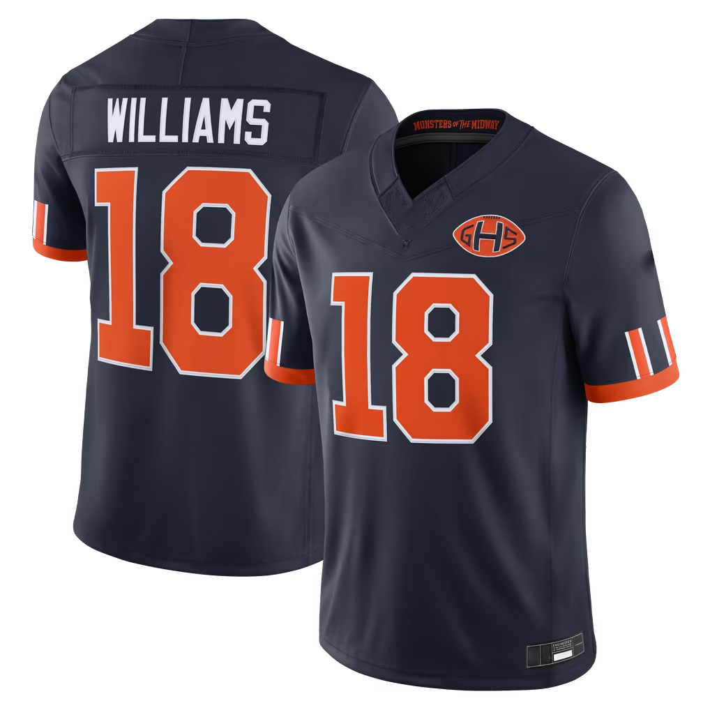 Kooe C.Bears #18 Caleb Williams Navy 2026 Rivalries Collection Limited Stitched Jerseys