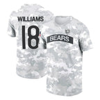 Kooe C.Bears #18 Caleb Williams Player Arctic Camo Salute to Service Performance T-Shirt Limited Stitched Jerseys