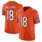 Kooe C.Bears #18 Caleb Williams Player Orange Vapor F.U.S.E. Limited Home Game Stitched Jerseys