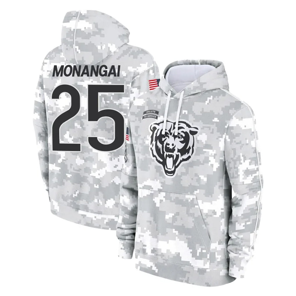 Kooe C.Bears #25 Kyle Monangai Player Arctic Camo Salute to Service Pullover Hoodies Limited Stitched Jerseys