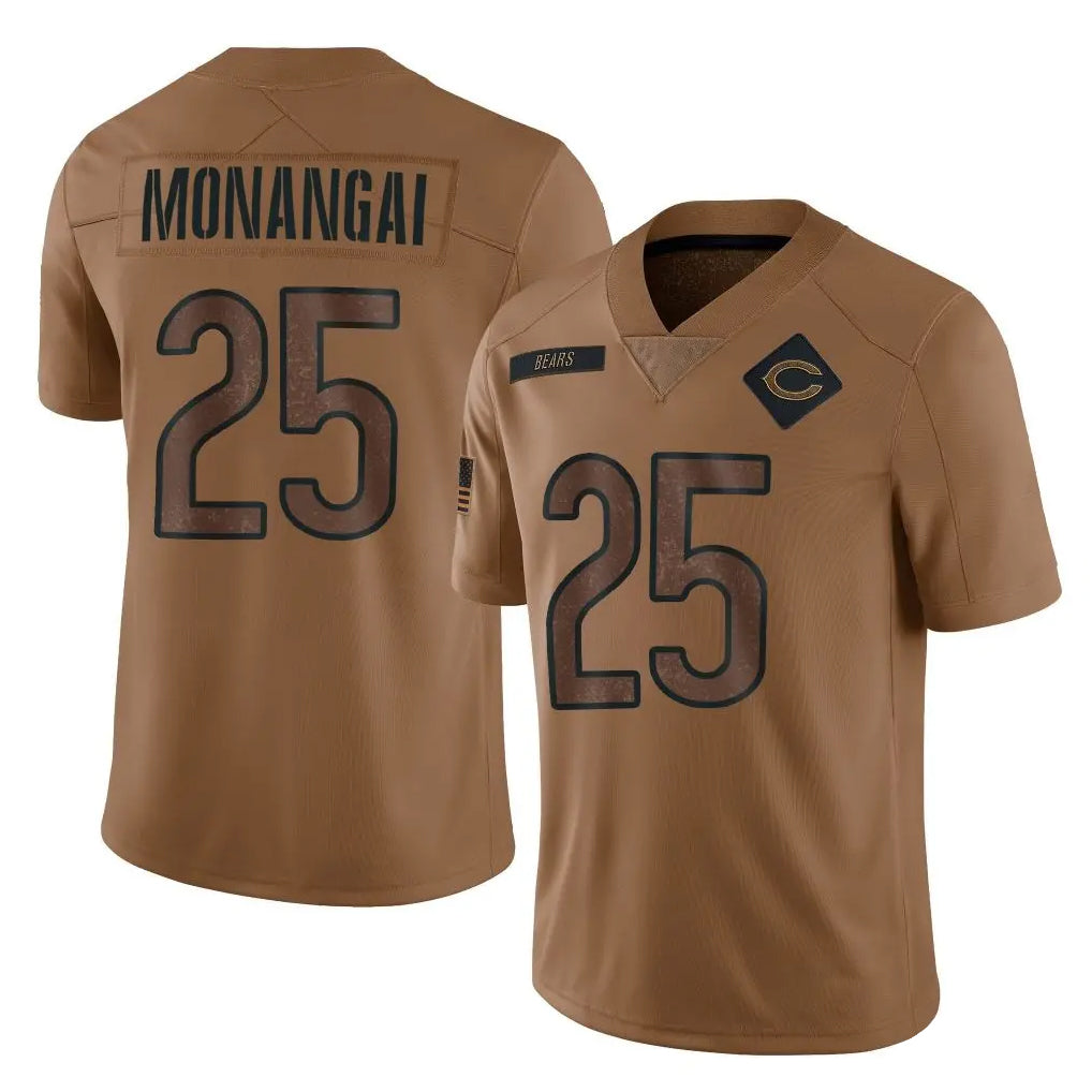 Kooe C.Bears #25 Kyle Monangai Player Brown Salute to Service Limited Stitched Jerseys
