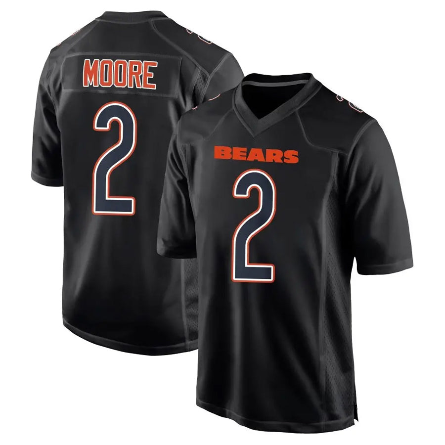 Kooe C.Bears #2 D.J. Moore Player Black Carbon Fashion Stitched Jerseys