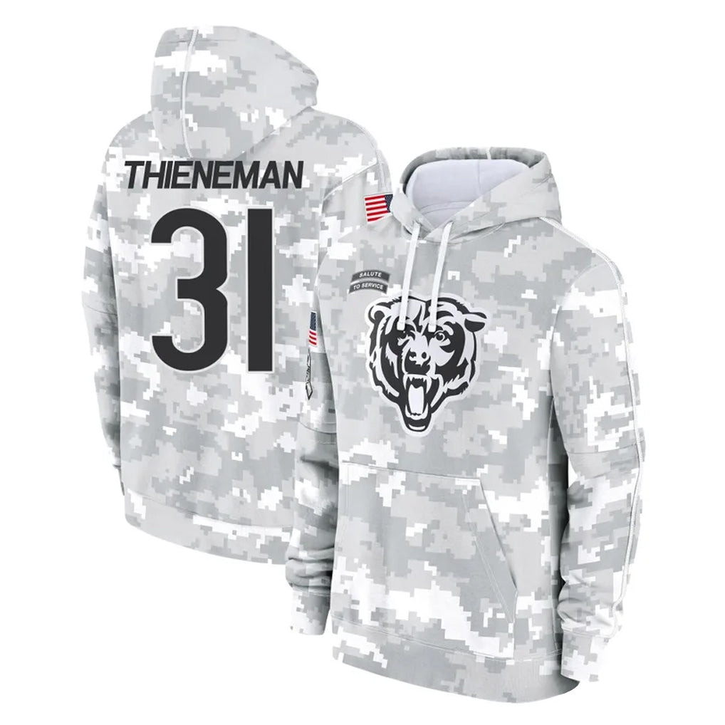 Kooe C.Bears #31 Dillon Thieneman Player Arctic Camo Salute to Service Pullover Hoodies Limited Stitched Jerseys