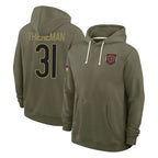 Kooe C.Bears #31 Dillon Thieneman Player Olive Salute to Service Pullover Hoodies Limited Stitched Jerseys
