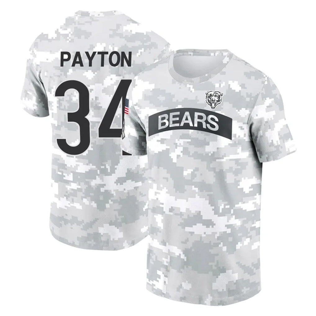 Kooe C.Bears #34 Walter Payton Player Arctic Camo Salute to Service Performance T-Shirt Limited Stitched Jerseys