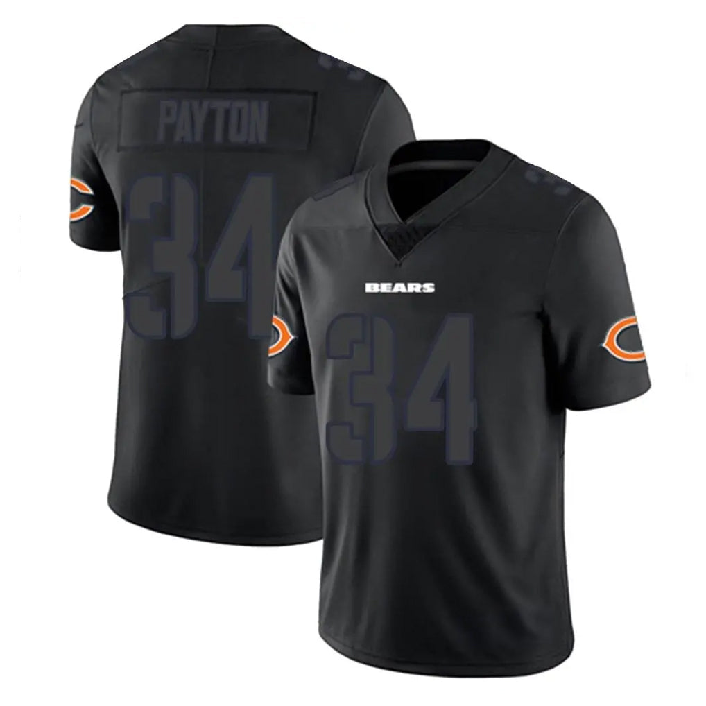 Kooe C.Bears #34 Walter Payton Player Black Impact Limited Game Stitched Jerseys
