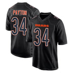 Kooe C.Bears #34 Walter Payton Player Carbon Black Fashion Game Stitched Jerseys