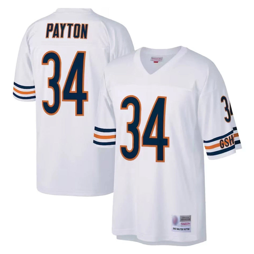 Kooe C.Bears #34 Walter Payton Player White 1985 Walter Payton Mitchell & Ness Throwback Retired Stitched Jerseys