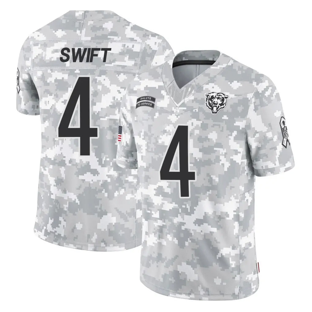 Kooe C.Bears #4 D'Andre Swift Player Arctic Camo Salute to Service Limited Stitched Jerseys